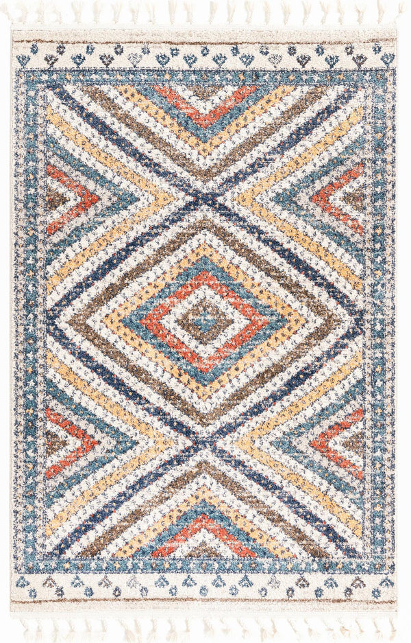 Unique Loom Blue 5' Round Aramis Rug - Vibrant Blue Design For A Stunning Addition To Any Home Decor Style Blue  3173082-unique-loom