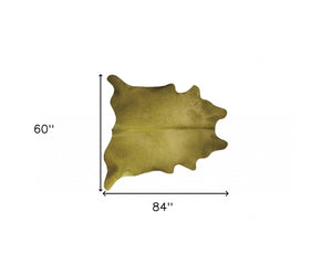 Homeroots 60" X 84" Lime Cowhide - Area Rug Lime Cowhide 317308