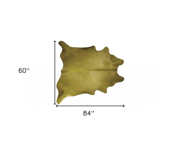 Homeroots 60" X 84" Lime Cowhide - Area Rug Lime Cowhide 317308