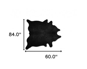 Homeroots 60" X 84" Black Cowhide - Area Rug Black Cowhide 317310