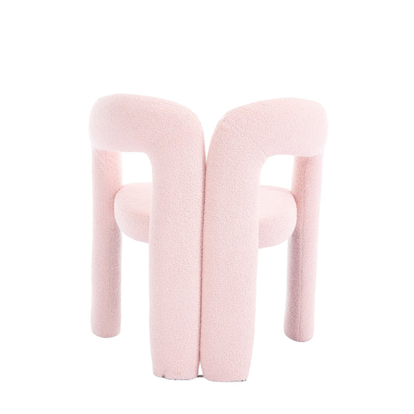 English Elm Contemporary Velvet Upholstered Barrel Accent Chair with Curved Support, Foam Seat, Steel Frame Finish Pink W395P224758