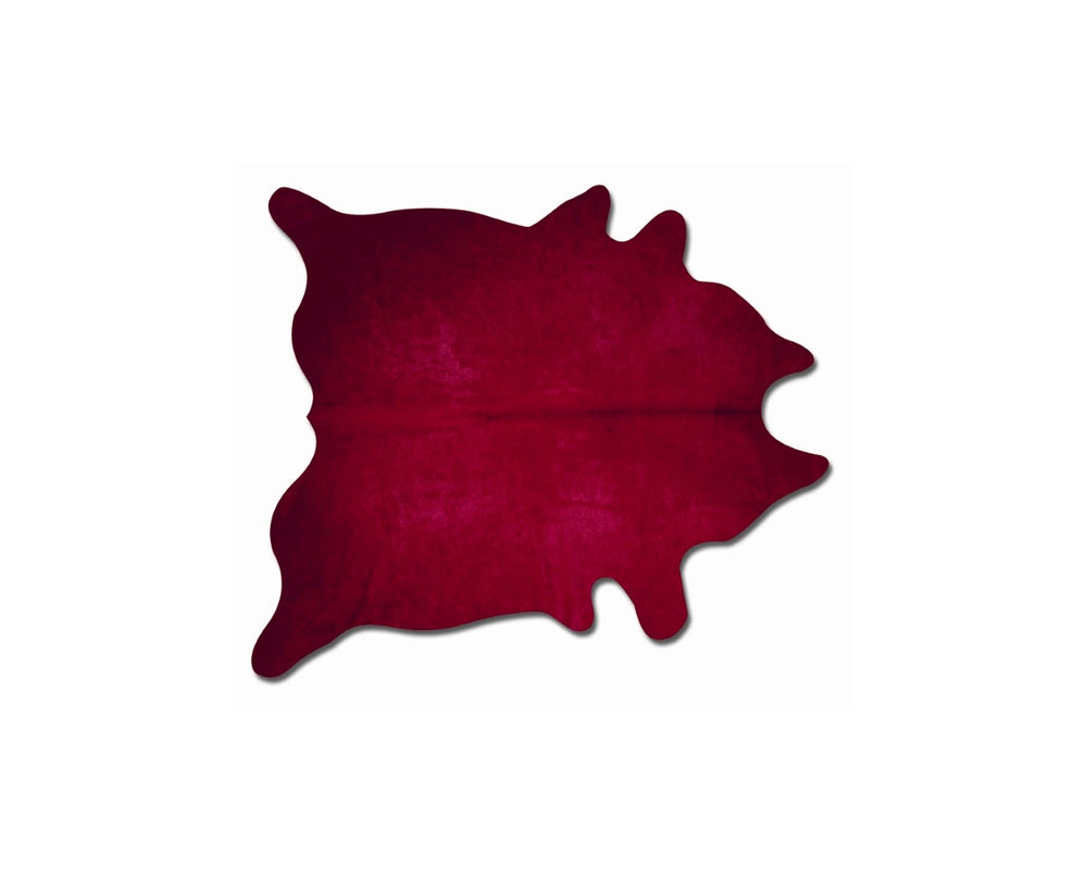 HomeRoots 5' X 7' Cowhide Print Area Rug - Luxurious Texture with Contemporary Style for Modern Living Spaces Burgundy 317312
