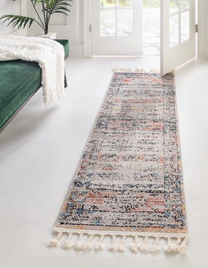 Unique Loom Gray 2' X 8' Aramis Runner - Elegant High-traffic Rug For Hallways & Entryways, Durable Design Multi  3173142-unique-loom