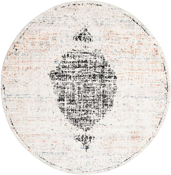 Unique Loom Gray 2' X 8' Aramis Runner - Elegant High-traffic Rug For Hallways & Entryways, Durable Design Ivory  3173169-unique-loom