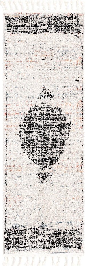 Unique Loom Gray 2' X 8' Aramis Runner - Elegant High-traffic Rug For Hallways & Entryways, Durable Design Ivory  3173175-unique-loom