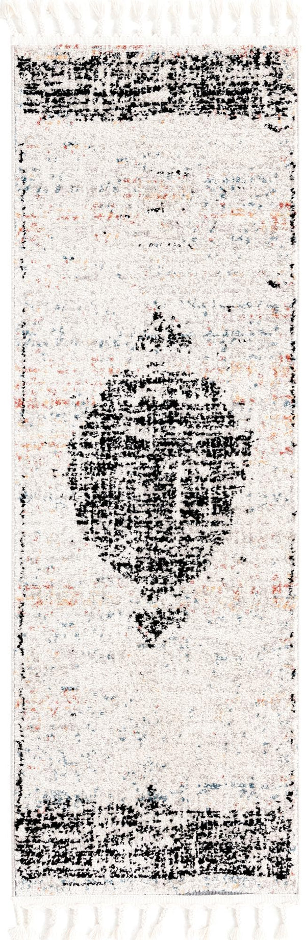 Unique Loom Gray 2' X 8' Aramis Runner - Elegant High-traffic Rug For Hallways & Entryways, Durable Design Ivory  3173175-unique-loom