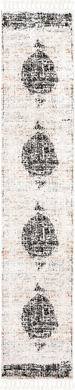 Unique Loom Gray 2' X 8' Aramis Runner - Elegant High-traffic Rug For Hallways & Entryways, Durable Design Ivory  3173177-unique-loom