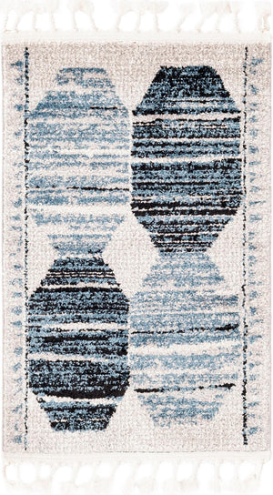 Unique Loom Gray 2' X 8' Aramis Runner - Elegant High-traffic Rug For Hallways & Entryways, Durable Design Blue  3173183-unique-loom