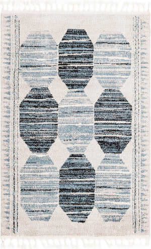Unique Loom Gray 2' X 8' Aramis Runner - Elegant High-traffic Rug For Hallways & Entryways, Durable Design Blue  3173184-unique-loom