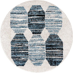 Unique Loom Gray 2' X 8' Aramis Runner - Elegant High-traffic Rug For Hallways & Entryways, Durable Design Blue  3173185-unique-loom