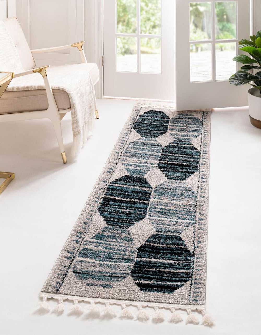 Unique Loom Gray 2' X 8' Aramis Runner - Elegant High-traffic Rug For Hallways & Entryways, Durable Design Gray  3173115-unique-loom