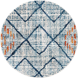 Unique Loom Ivory Aramis Collection Rug - Chic 2' X 3' Design For Brightening Any Small Space With Elegance Blue  3173202-unique-loom