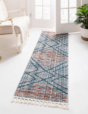 Unique Loom Ivory Aramis Collection Rug - Chic 2' X 3' Design For Brightening Any Small Space With Elegance Blue  3173210-unique-loom