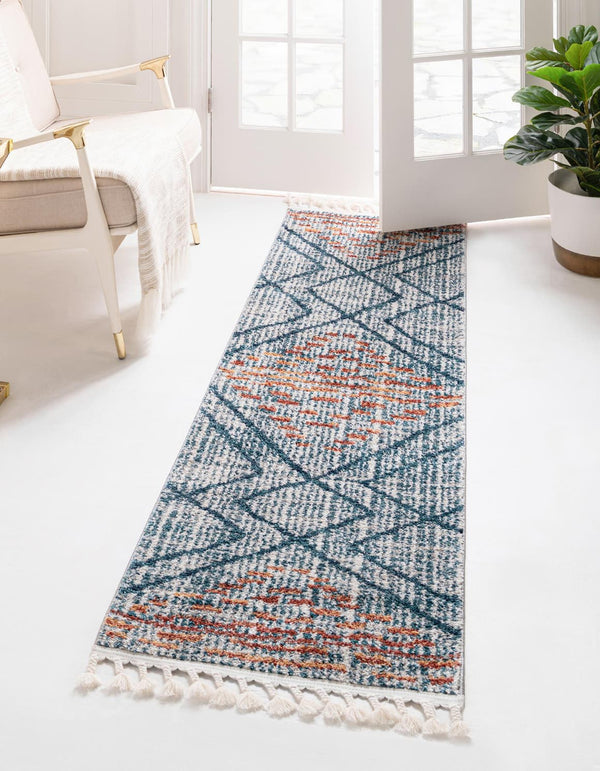 Unique Loom Ivory Aramis Collection Rug - Chic 2' X 3' Design For Brightening Any Small Space With Elegance Blue  3173210-unique-loom