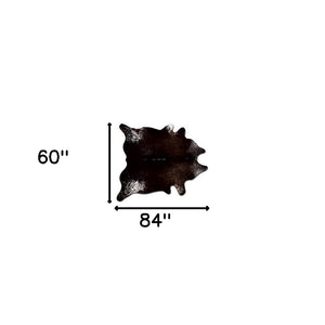 Homeroots 60" X 84" Chocolate And White Cowhide - Area Rug Chocolate,White Cowhide 317321