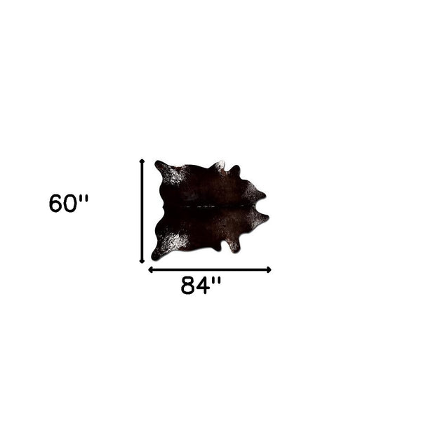 Homeroots 60" X 84" Chocolate And White Cowhide - Area Rug Chocolate,White Cowhide 317321