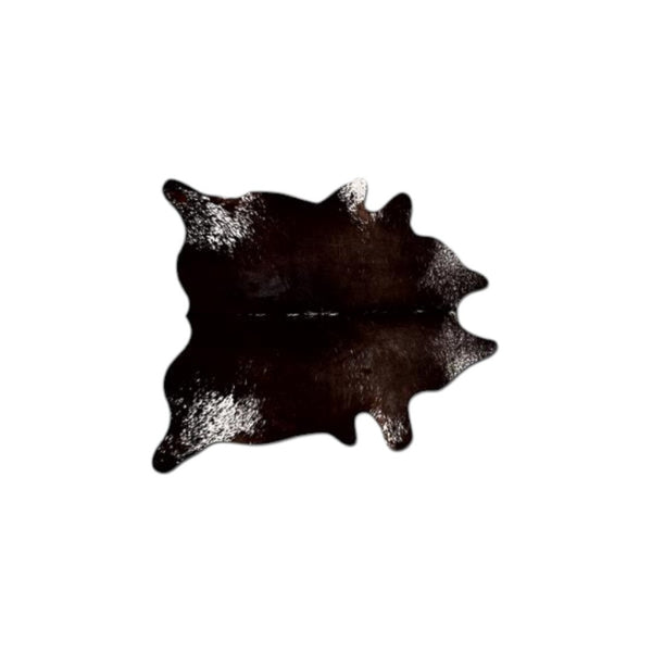 HomeRoots 5' X 7' Cowhide Area Rug – Stylish Rustic Elegance for Modern Living Rooms and Cozy Bedrooms Chocolate/White 317321