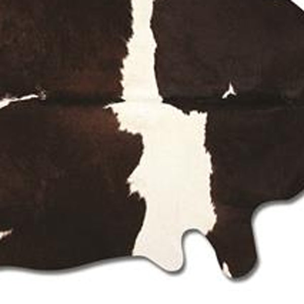 Homeroots 60" X 84" Chocolate And White Cowhide - Area Rug Chocolate,White Cowhide 317323