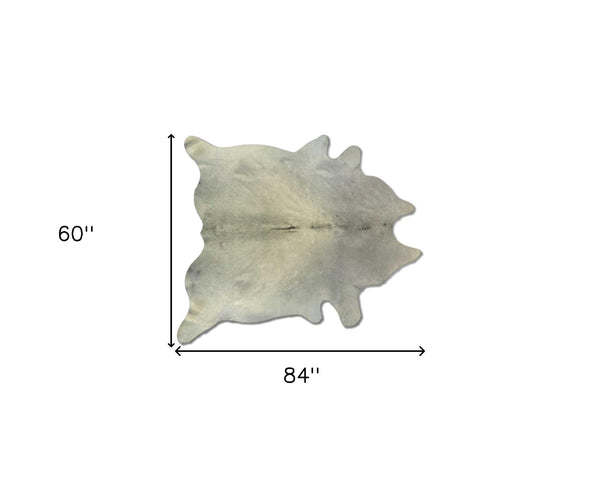 Homeroots 60" X 84" Natural And Light Gray Cowhide - Area Rug Natural,Light Gray Cowhide 317324