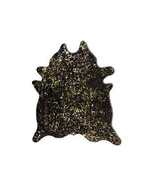 Homeroots 60" X 84" Black And Gold Cowhide - Area Rug Black,Gold Cowhide 317326