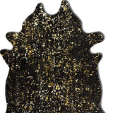 Homeroots 60" X 84" Black And Gold Cowhide - Area Rug Black,Gold Cowhide 317326