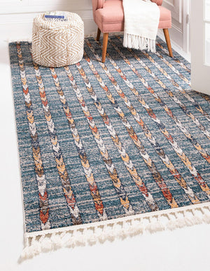 Unique Loom Ivory Aramis Collection Rug - Chic 2' X 3' Design For Brightening Any Small Space With Elegance Blue  3173285-unique-loom