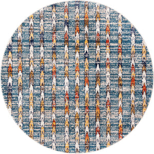 Unique Loom Ivory Aramis Collection Rug - Chic 2' X 3' Design For Brightening Any Small Space With Elegance Blue  3173288-unique-loom