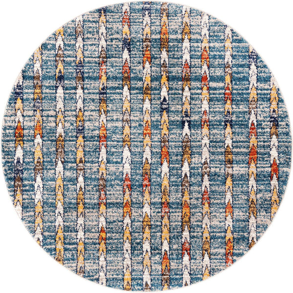 Unique Loom Ivory Aramis Collection Rug - Chic 2' X 3' Design For Brightening Any Small Space With Elegance Blue  3173288-unique-loom