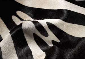 Homeroots 5' X 7' Zebra Stripe Black And White Natural Cowhide Area Rug  Cowhide 317329