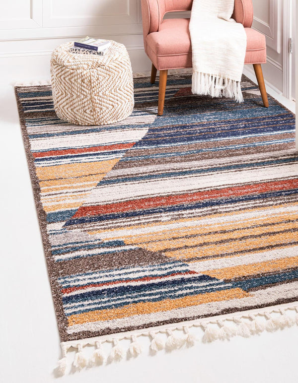 Unique Loom Multi Colorful Aramis Runner - Vibrant, Durable Design For Hallways And Narrow Spaces, 13 Feet Long Multi  3173320-unique-loom
