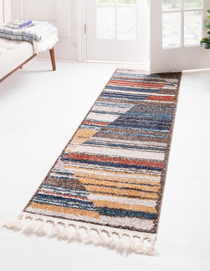 Unique Loom Multi Colorful Aramis Runner - Vibrant, Durable Design For Hallways And Narrow Spaces, 13 Feet Long Multi  3173330-unique-loom