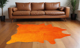 Homeroots 60" X 84" Orange Cowhide - Area Rug Orange Cowhide 317335