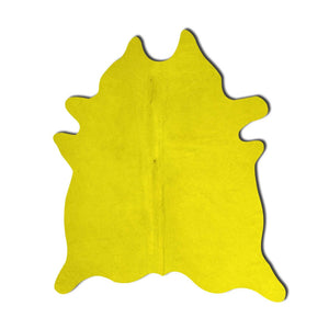 HomeRoots 5' X 7' Cowhide Print Area Rug - Luxurious Texture with Contemporary Style for Modern Living Spaces Yellow 317336