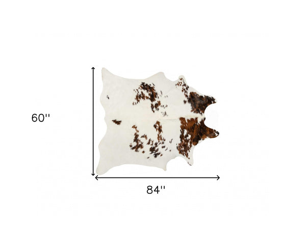 Homeroots 60" X 84" Tricolor Cowhide - Area Rug Tricolor Cowhide 317338