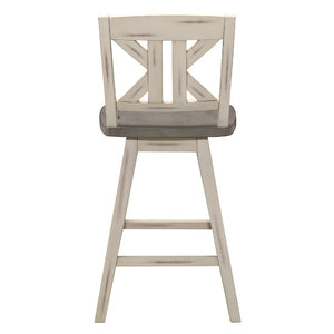 English Elm Ati X Back Swivel Barstools Set of 2 Solid Rubberwood Farmhouse Kitchen Seating B056P417032