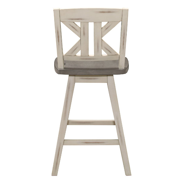 English Elm Ati X Back Swivel Barstools Set of 2 Solid Rubberwood Farmhouse Kitchen Seating B056P417032