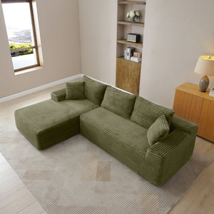 English Elm 105'' Modular Cloud Sectional with Deep Seat Corduroy Upholstery for Living Rooms W1117P377791