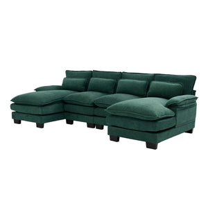 English Elm United We Win U Shaped Cloud Couch - 110" Modular Sectional Sofa With Memory Foam & Storage Pockets W1568S00216-GIGA