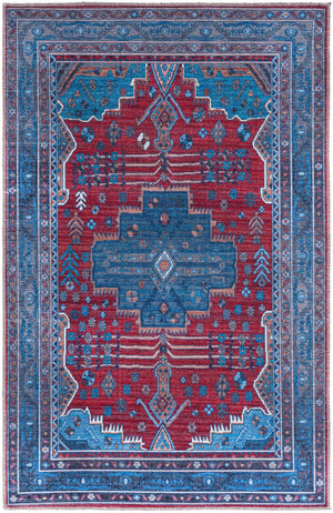 Unique Loom Red Mangata Collection 2' X 5' Runner Rug - Bold Style For Hallways And Entryways With Durability Red,Blue  3177577-unique-loom