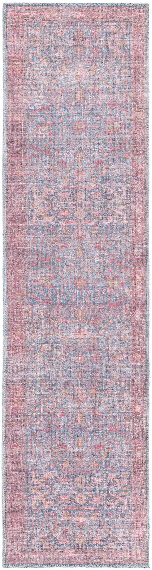 Unique Loom Black 2' X 8' Mangata Runner Rug - Bold, Stylish Design For Hallways And Entryways, Durable Elegance Blue  3177620-unique-loom