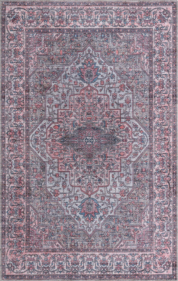 Unique Loom Black 2' X 8' Mangata Runner Rug - Bold, Stylish Design For Hallways And Entryways, Durable Elegance Beige,Pink  3177644-unique-loom