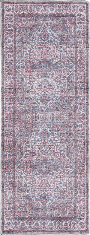 Unique Loom Black 2' X 8' Mangata Runner Rug - Bold, Stylish Design For Hallways And Entryways, Durable Elegance Beige,Pink  3177652-unique-loom