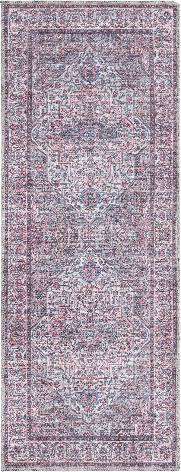 Unique Loom Black 2' X 8' Mangata Runner Rug - Bold, Stylish Design For Hallways And Entryways, Durable Elegance Beige,Pink  3177652-unique-loom