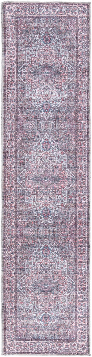 Unique Loom Black 2' X 8' Mangata Runner Rug - Bold, Stylish Design For Hallways And Entryways, Durable Elegance Beige,Pink  3177654-unique-loom