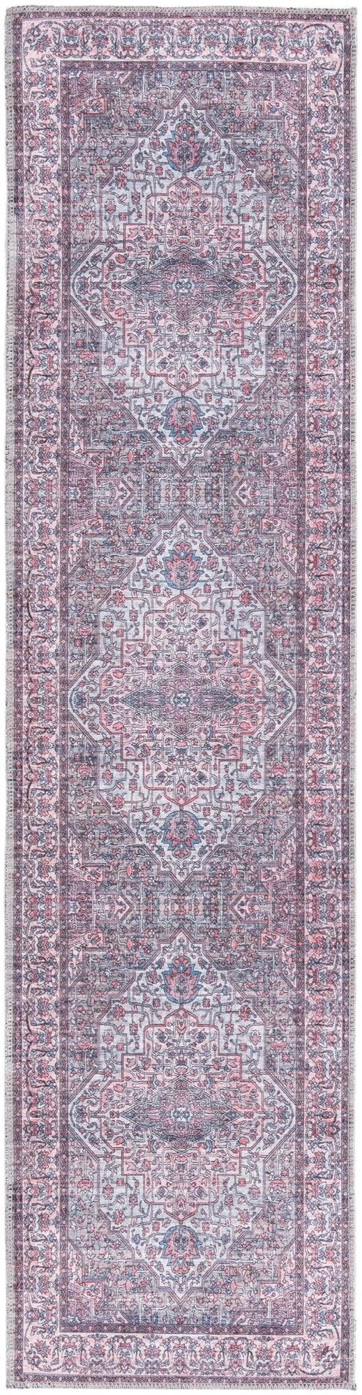 Unique Loom Black 2' X 8' Mangata Runner Rug - Bold, Stylish Design For Hallways And Entryways, Durable Elegance Beige,Pink  3177654-unique-loom