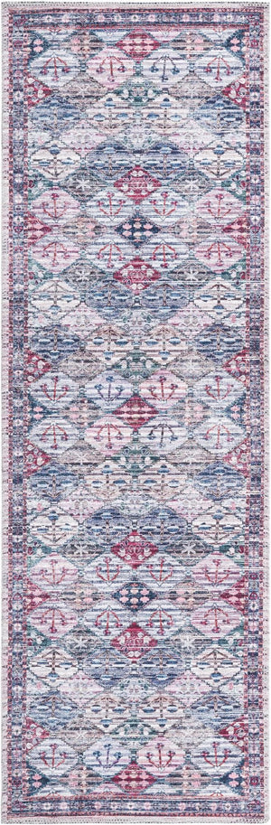 Unique Loom Black 2' X 8' Mangata Runner Rug - Bold, Stylish Design For Hallways And Entryways, Durable Elegance Multi  3177670-unique-loom