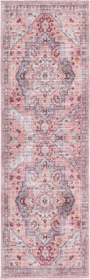 Unique Loom Black 2' X 8' Mangata Runner Rug - Bold, Stylish Design For Hallways And Entryways, Durable Elegance Pink  3177687-unique-loom