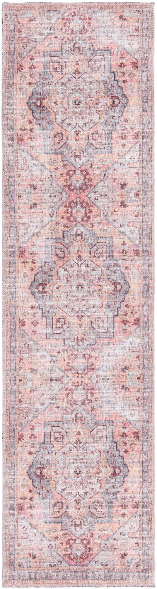 Unique Loom Black 2' X 8' Mangata Runner Rug - Bold, Stylish Design For Hallways And Entryways, Durable Elegance Pink  3177688-unique-loom