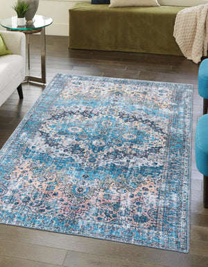 Unique Loom Blue 2' X 5' Mangata Runner - Serene Blue Tone With Durable Construction For Indoor & Outdoor Use Blue  3177713-unique-loom