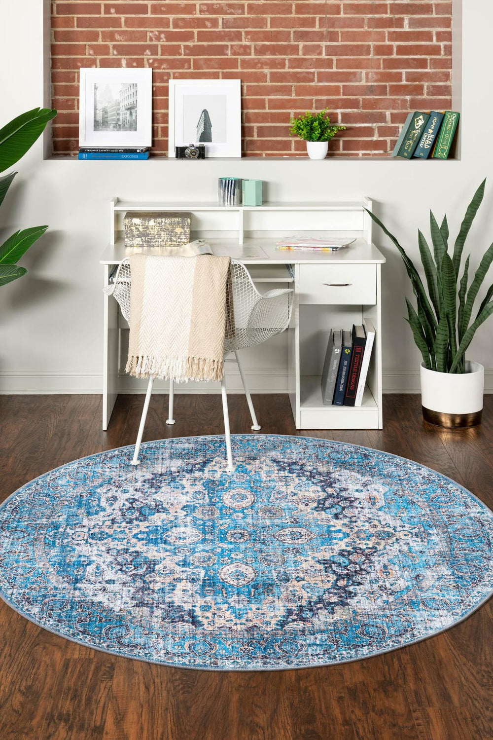 Unique Loom Blue 2' X 5' Mangata Runner - Serene Blue Tone With Durable Construction For Indoor & Outdoor Use Multi  3177704-unique-loom